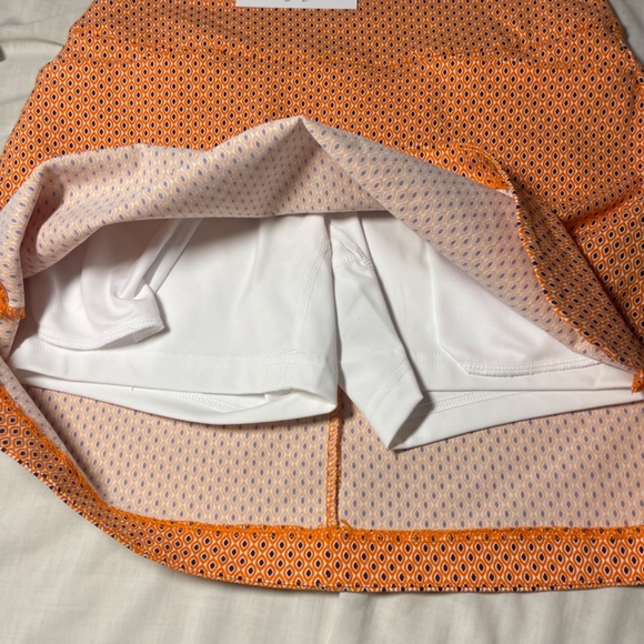 Lady Hagen Athletic Skirt. Orange and White  Built in Shorts. Pockets. XS - Picture 3 of 8